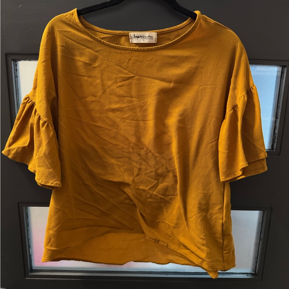 Mustard yellow blouse